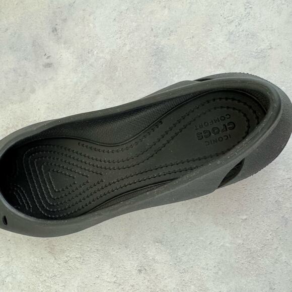 Crocs Kelli Flats Black Womens Sz 9 Slip On Ballet Shoes - Picture 10 of 11